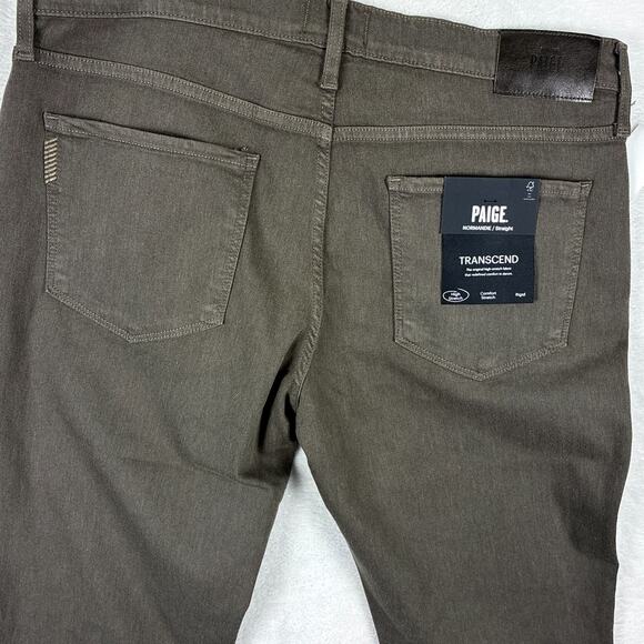 Paige Normandie Jeans Pants Mens 34 (36x30) Brown Stretch Straight Leg Preppy - Picture 4 of 11